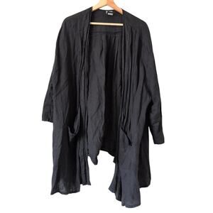 La Fixsun Linen Shrug Top Large - Oversized Drape Cardigan Lagenlook Granny Art